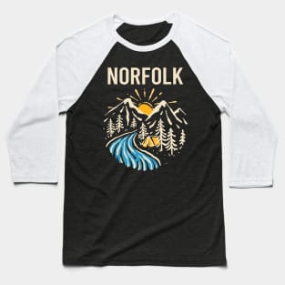 Vintage Nature Landscape - Norfolk Baseball T-Shirt